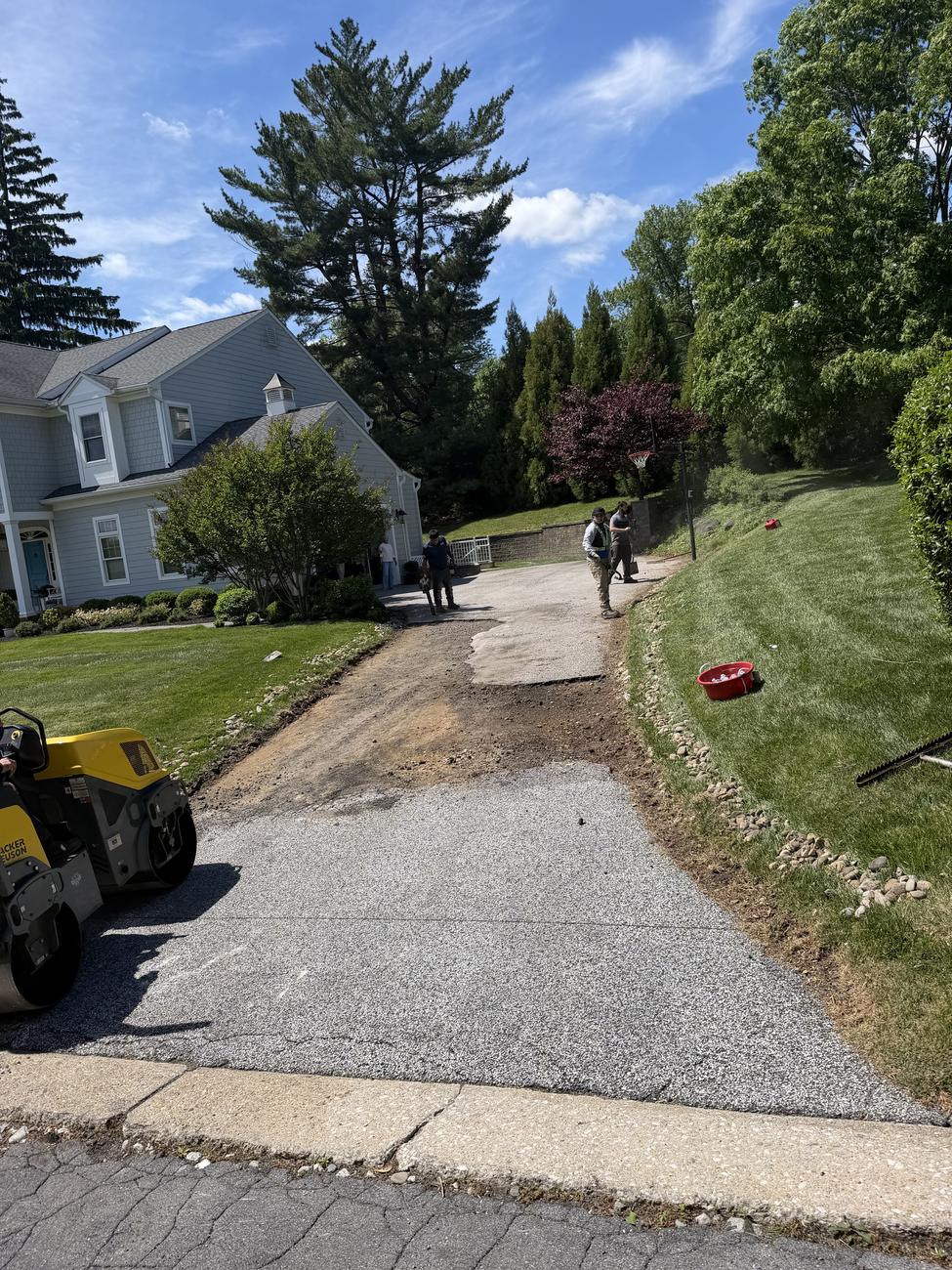 Stone base prepped and compacted
