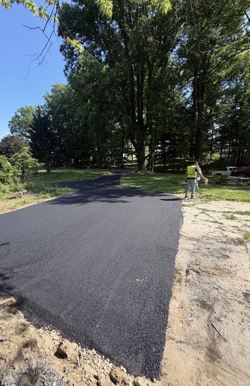 Fresh hot-mix, hand-finished edge