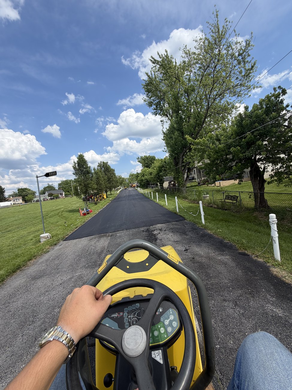 From the seat of the roller